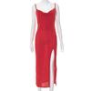 QICED Women's Spring Solid Color Halter Neck Swing High Waisted Spice Girl Dress