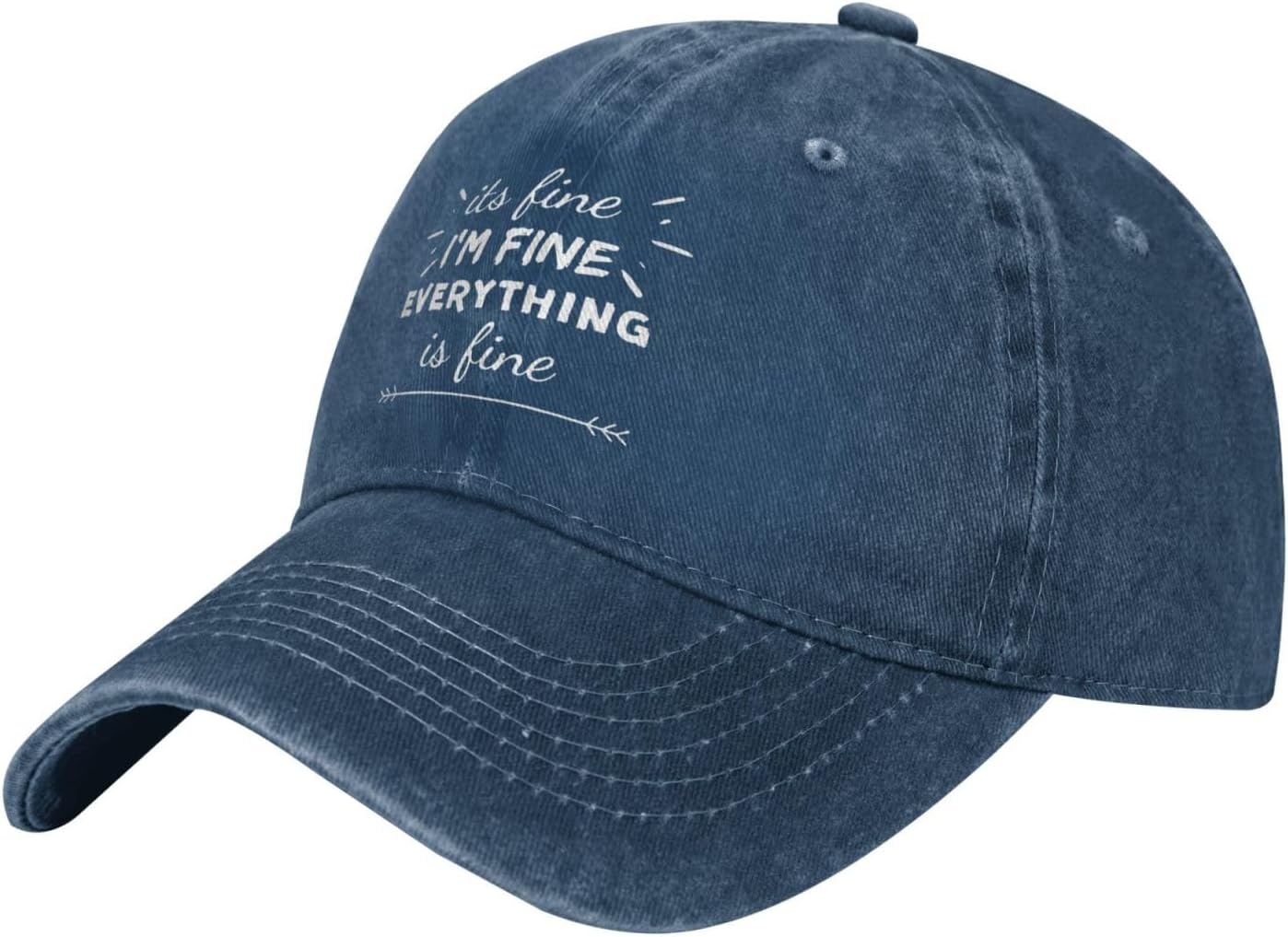 YIRAN Dayang hat Het Gaat Goed Met Mij Gaat Het Goed Alles Gaat Goed Denim Baseballpet Verstelbaar Katoen Lage Profiel Pet Voor Volwassenen Can Be Adjusted