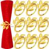 12Pcs Zinc Alloy 5 Petal Willow Leaf Napkin Rings Gold Silver Rose Gold Luxury Hotel Restaurant Table Setting Accessories