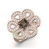 1.33 Ctw Square Smoky Quartz 925 Sterling Silver Rose Vermeil Cocktail Women Wedding Ring
