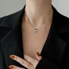 Three-Ring Small Waist Personality Minimalist Wind Stove Real Gold Necklace Female Collarbone Chain