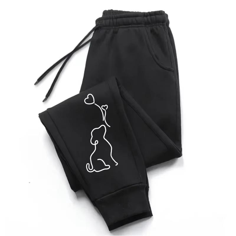 Womens Sweatpants Cute Dog Printing Casual Pants Daily Outdoors Sports Jogging Trousers Soft Woman Pants Street