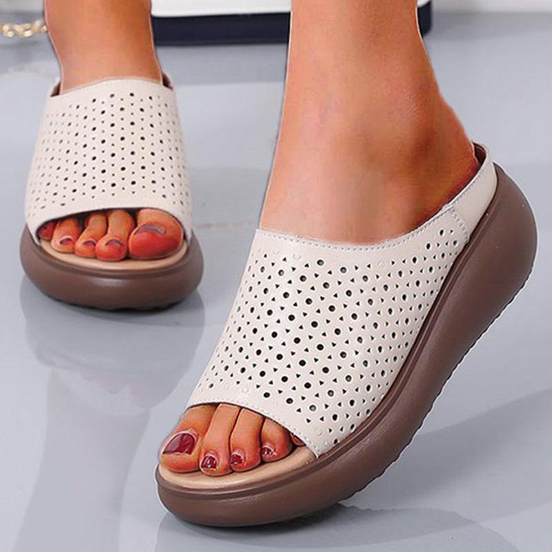 Dámské sandály s měkkým podpatkem na klínku, letní boty, pantofle, platforma, Zapatos Mujeres, elegantní sandály na podpatku