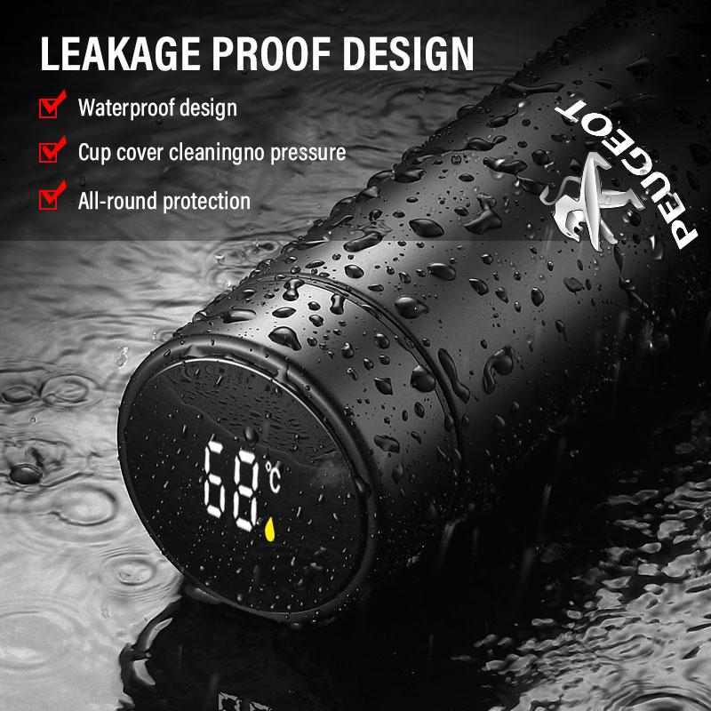 Smart termosmugg för bil med temperaturvisning Kaffekopp för Peugeot 308 408 508 RCZ 208 3008 2008 206 207 108 406 407 408 206 207 208 306 307