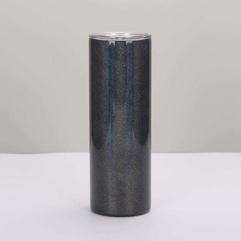 

20 унций Стакан для похудения, Двухслойный вакуумный термос из нержавеющей стали с радужным покрытием, Портативный автомобильный стакан 20oz чёрный