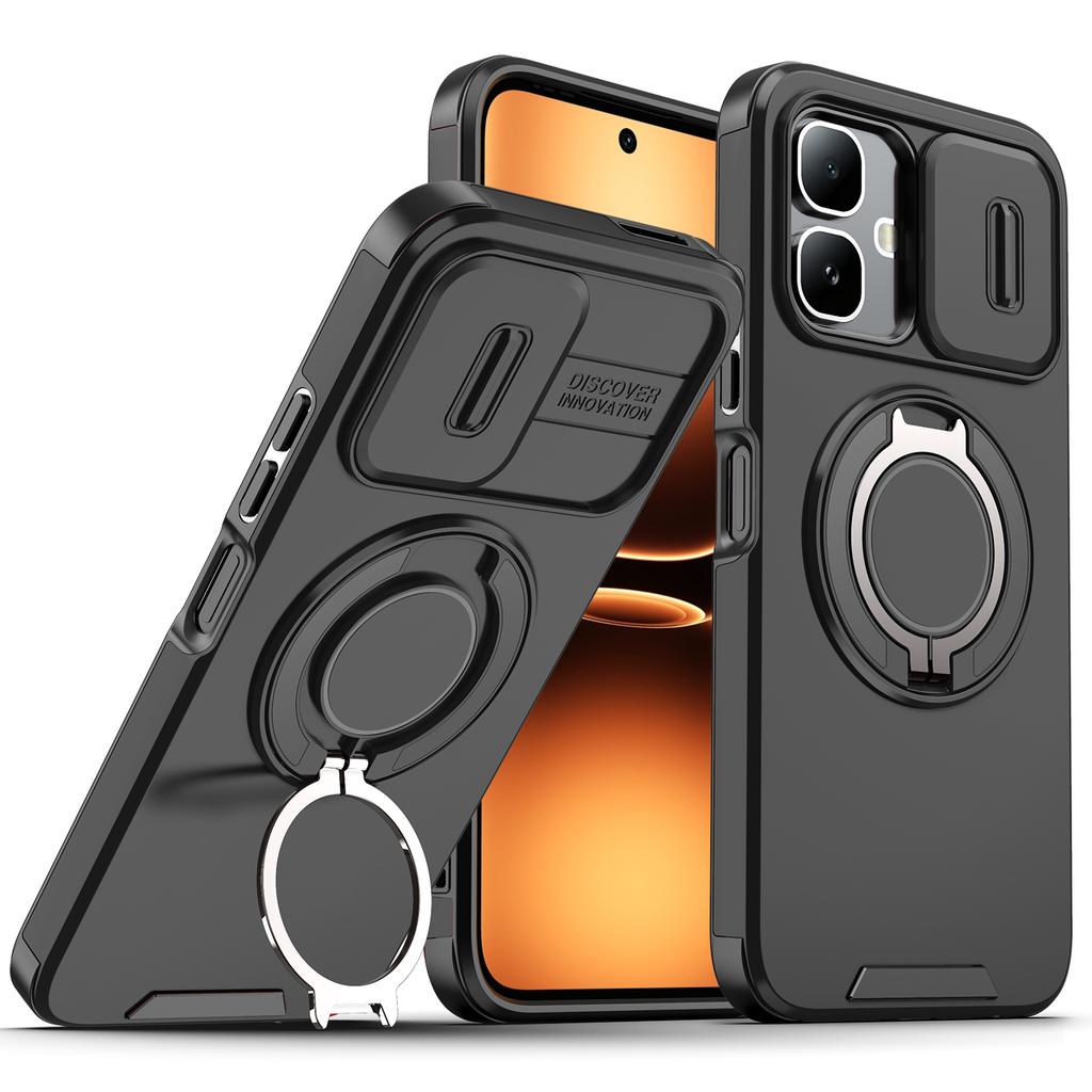 Чехол для Infinix Smart 10 4G Чехол-броня для Infinix Smart 20 Новый чехол-броня Чехол со шторкой для защиты объектива с магнитным кольцом-держателем