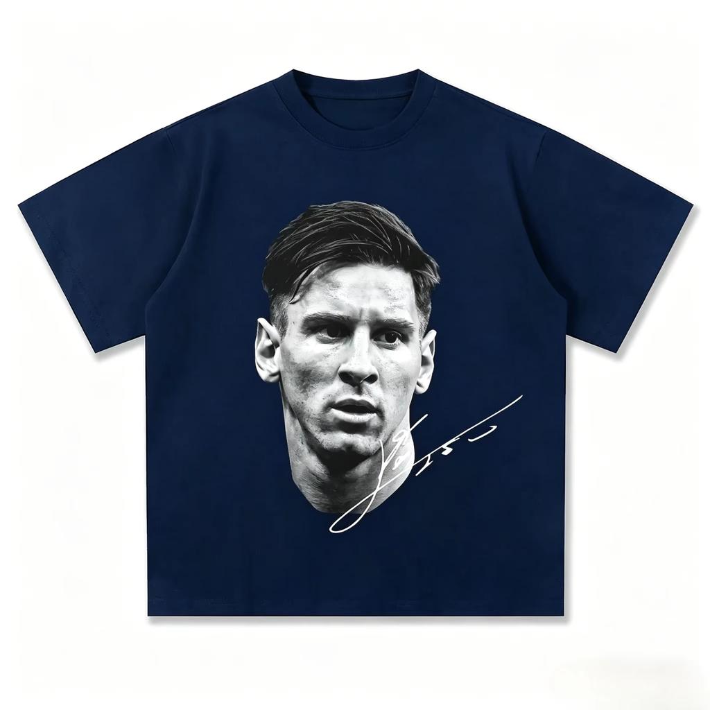 2026 Messi The King of Football Head Print Fashion Short Sleeve T-shirt Men's Clothing and Women's 2026 FIFA World Cup shirt