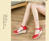 Women's Ethnic Style Summer Wedge Sandals - Breathable Linen with One-Strap Buckle and High Heel Design