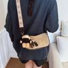 Premium bag women's new autumn and winter retro fashion shoulder bag exquisite wide shoulder strap messenger bag