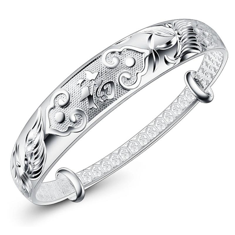 

Высокое качество 925 Серебряный Lucky Blessing Круглый Браслет Браслеты Для Женщин Ювелирные Изделия