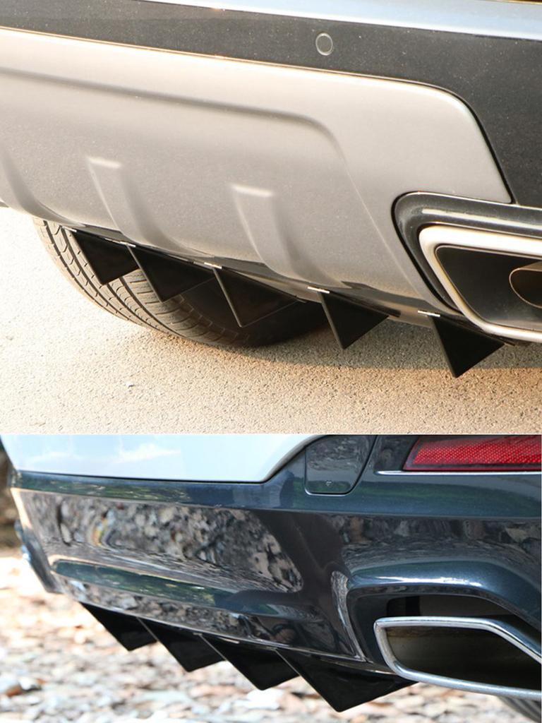 Universal 4 Wing Car Rear Bumper Lip Diffuser Splitter Spoiler Shark Fins For Chevrolet Chevy Camaro For Citroen Peugeot Mazda