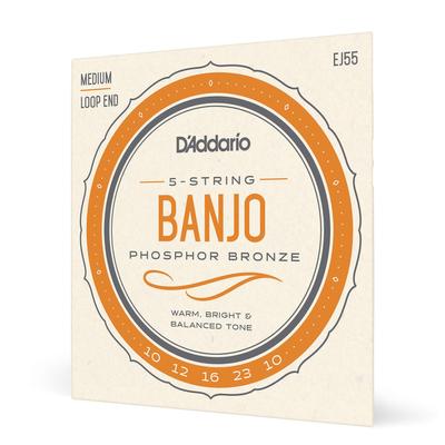 Banjo String Phosphor Medium 5 String EJ55 D'Addario .010-.023 []