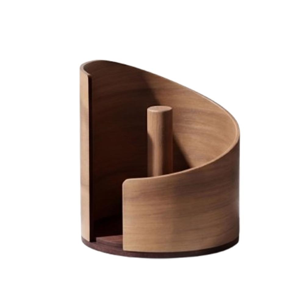 Großer Holz-Papierhandtuchhalter Natürliches Holz Stabile Taschentuch-Aufbewahrungsbox Minimalistischer INS Runder Rollenspender Wohnzimmer