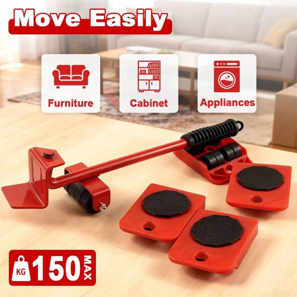 5Pcs 360 Degree Rotatable Appliance Moving Wheel Slider Easy Furniture Lifter Refrigerator Moving