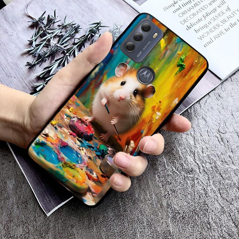 Cute Hamster Phone Case For Moto G84 G04 G22 G31 G32 G42 G52 G10 G20 G30 G60 G13 G14 G50 G100 G73 G23