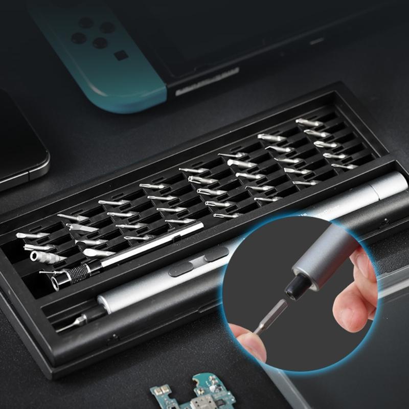 Elektrischer Schraubendreher-Satz Präzisions-USB-Schnelllade-Profi-Schraubendreher mit LED-Arbeitslicht-Reparatur-Elektrowerkzeug