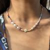 YWZIXLN Bohemian Colorful Beads Chain Fashion Necklaces White Heart Pendant Jewelry For Women Valentine's  Accessories N0463