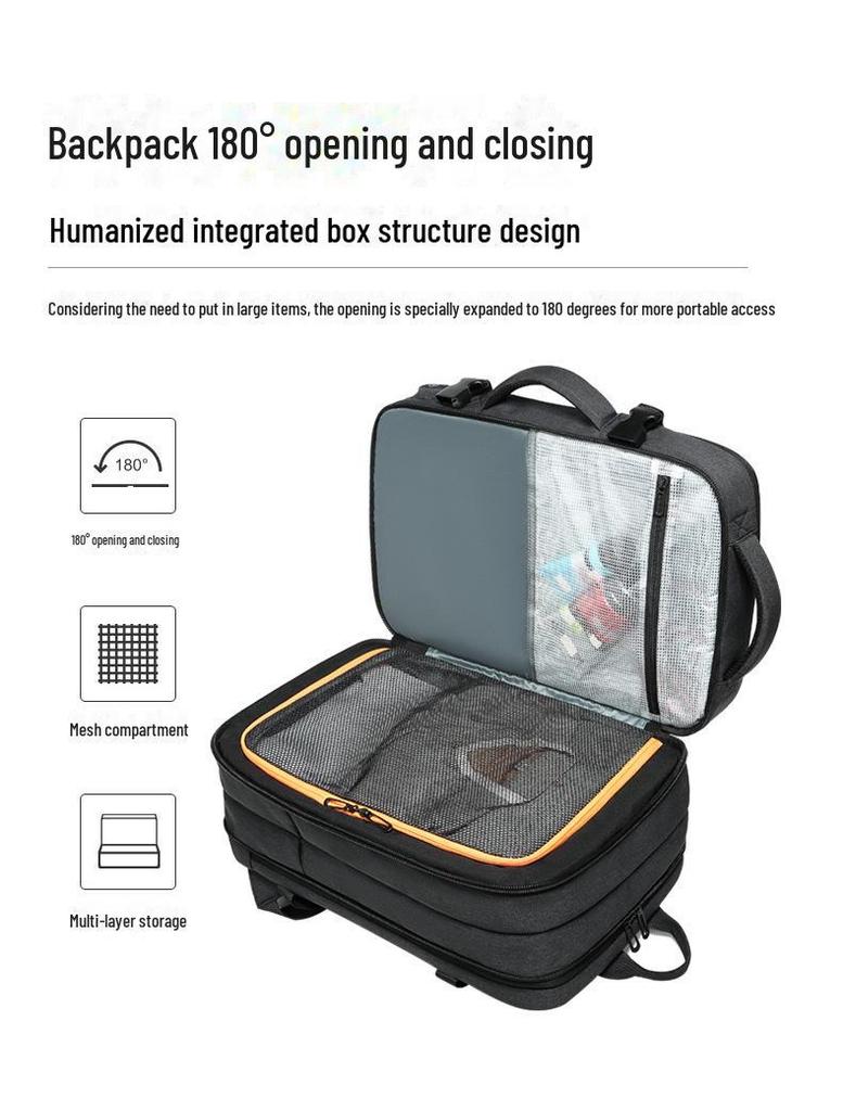 Men's Expandable Waterproof Business Travel Backpack, Large Capacity, Oxford Cloth, for Laptops.