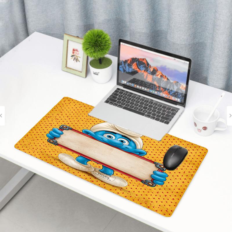 Blue Smurfs Print Mouse Pad, Anti‑Slip Desktop Keyboard Mat, for PC Laptop Gaming Working Daily Use, Cool Festival Surprise Gift