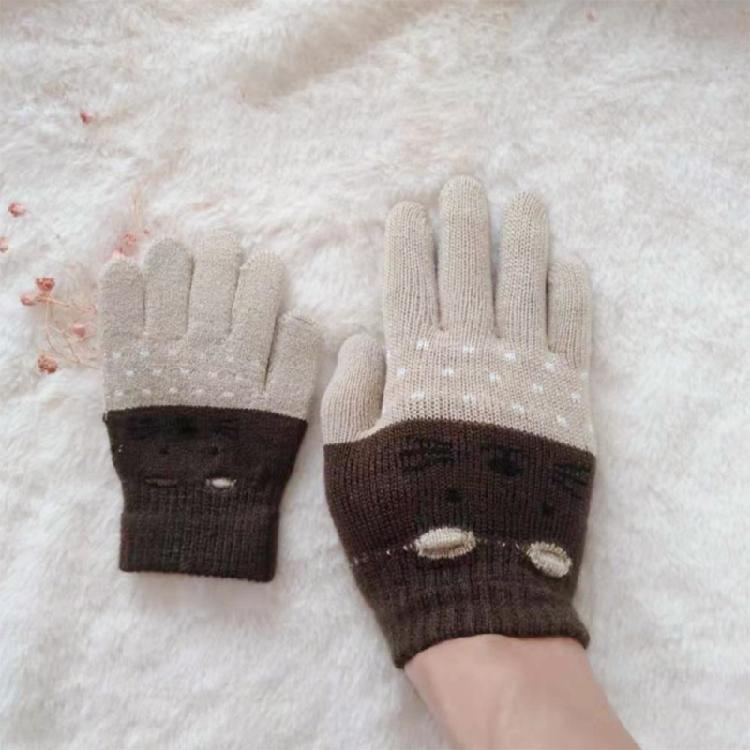 Crochet Full Finger Glove Cartoon for Cat Knitted Gloves Cute Toddler Kids Glove