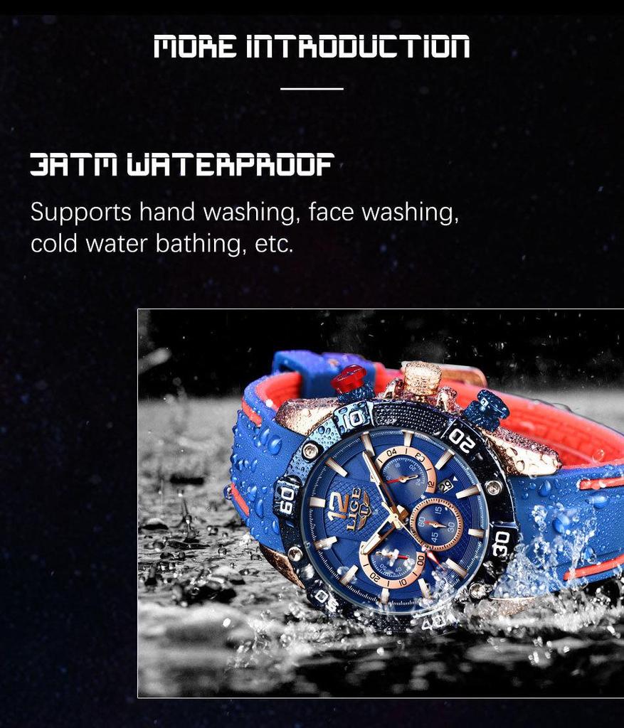 LIGE Multifunctional Waterproof Quartz Watch