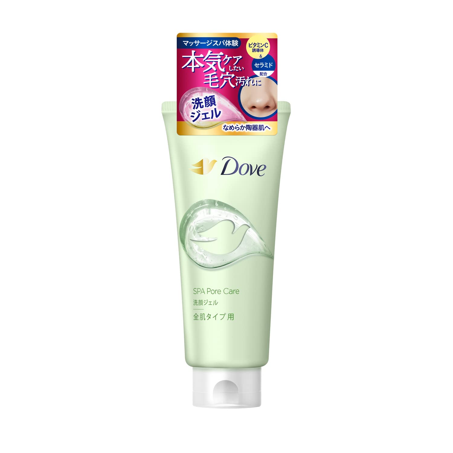 Dove Освежающий гель для умывания с уходом за порами 140 г Для всех типов кожи, (Гель для умывания) зелёный
