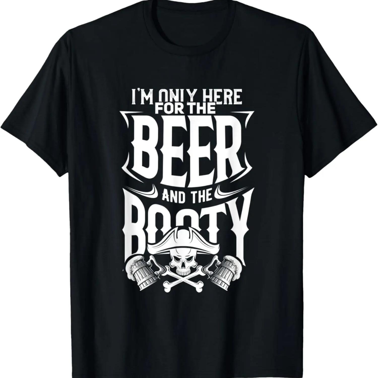 Beer And the Booty, Fun Drinking Pirate T-Shirt XXXXXL чёрный