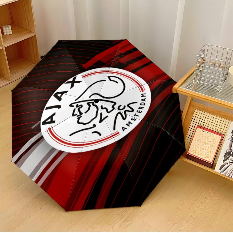 Ajax FC Umbrella with Automatic Open/Close & Self-8-Rib Heavy-Duty Umbrella, Compact Travel Umbrella Suitable for Outdoor