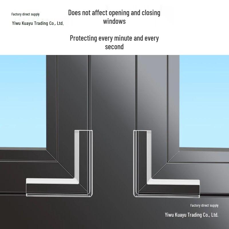 Aluminum Window Anti-Collision Silicone Corner Protector for Inward Opening Windows - Safety Right Angle Sleeve