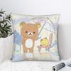 Cute Rilakkumas Bear In Relaxed Mood Pillowcase Polyester Cushion Cover Decoration Pillow Case Cover Bed Square 4040cm