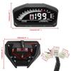QC Universal Digital Motorcycle Speedometer Tachometer Gauge Digital 12V Odometer Fuel Meter LED Indicator Instrument Speed
