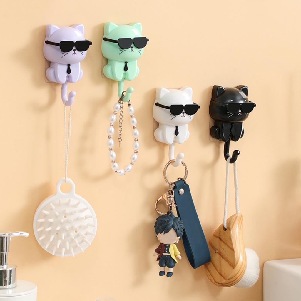 Cartoon Cat Key Hook Strong Adhesive Wall Hooks for Home Decoration