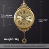 Metal Brass Living Room Wall Clock, a Modern Designer's Creative Decoration, American-style Silent Clock