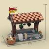MOC Medieval Furniture Building Blocks Cannon Sheepskin Leather Rack Spinning Wheel Map Desk Loom Bricks Toys Kids Gift