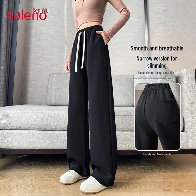 Baleno Women s Casual High-Waist Straight-Leg Sweatpants M