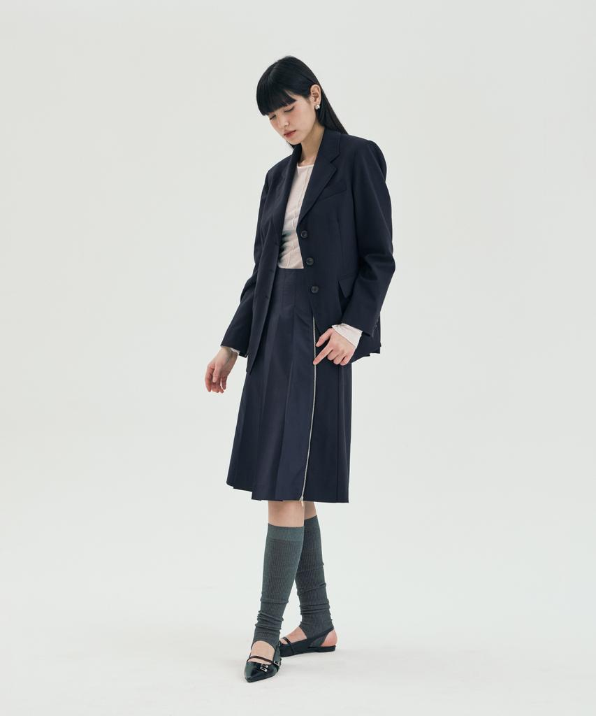 PINBLACK Wool Mix Pleated Set-Up Skirt