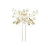 Korean Bridal Headgear Disc Hair Blond Leaf Hairpin Travel Photo Styling Hairpin Pearl Pin Hair Accessories