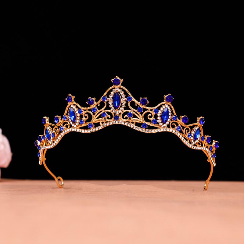 Couronne Tiara de Mariée de Luxe, Couronne de Mariage en Cristal Plaqué Argent pour Mariée Fête d'Anniversaire