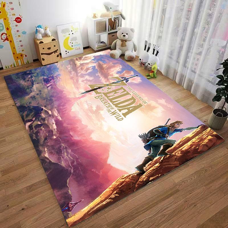 Cedar Climbing Warrior Printed Flannel Carpet Non-Slip Suitable for Bedroom, Living Room, and Children's Room Decoration