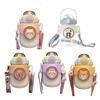 Kid Water Drinking Bottle with Straw 820ml Large Capacity Cartoon Portable Kettle for Boy Girl Water Jug for Children
