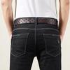 Korean Style Double Pin Buckle Leather Belt for Men - Genuine Cowhide Retro Youth Jeans Waist Belt