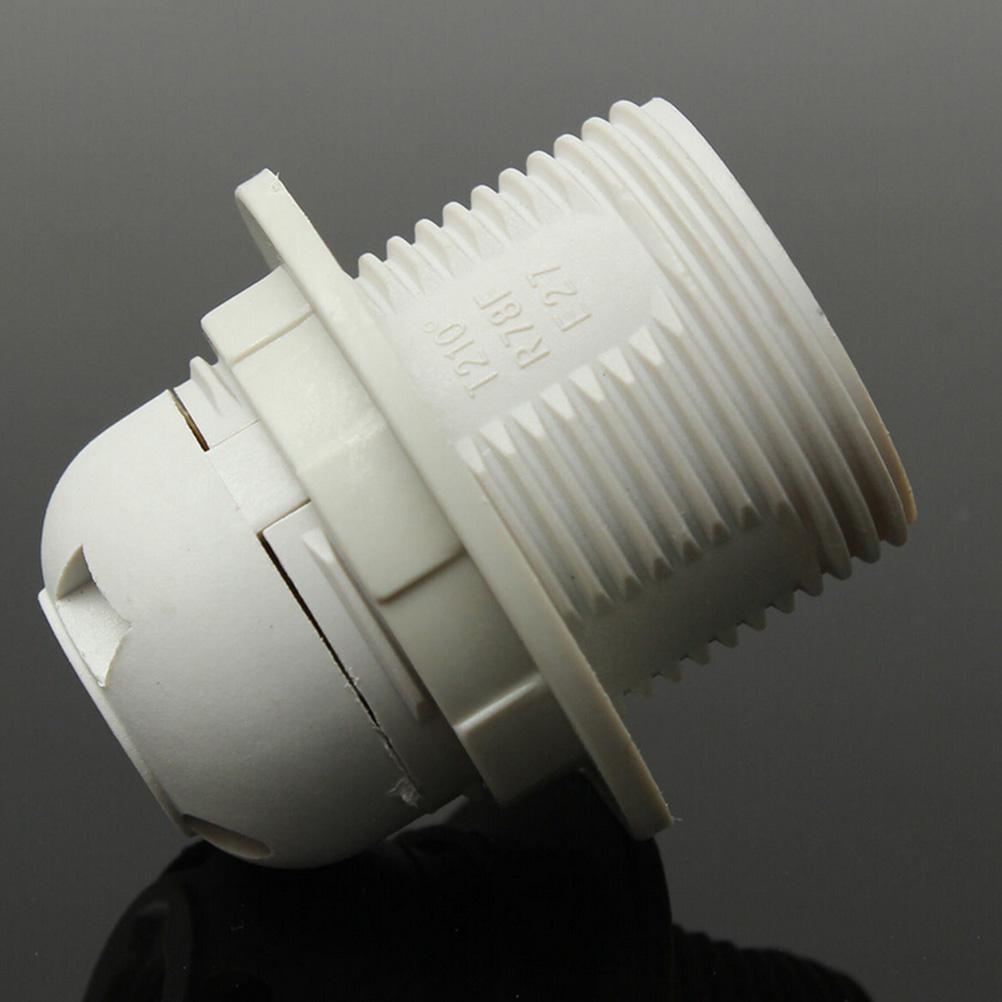 E27 E14 Lamp Bulb Holder Edison Screw Cap Socket 250V 4A/2A White/Black Half/Full Tooth Screw Led Bulb Light Base 1PCS