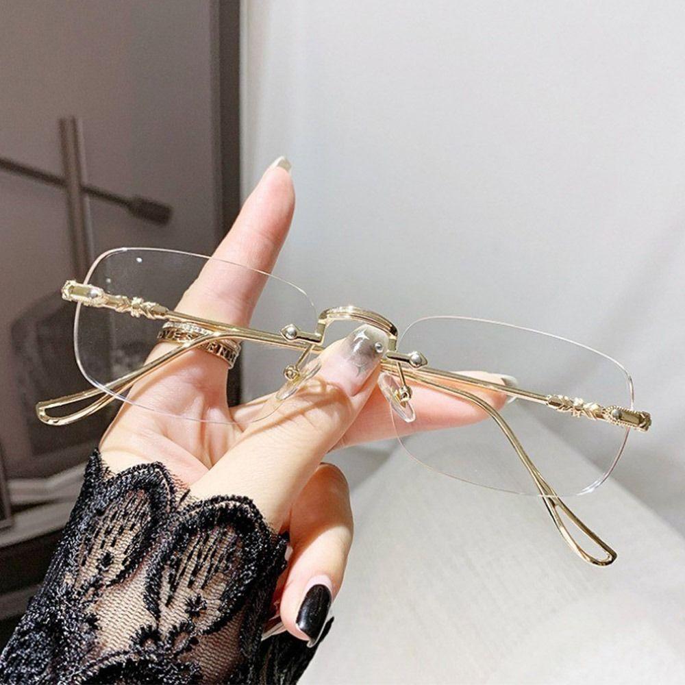 Blue Ray Blocking Anti Radiation Glasses Eye Protection Ultralight Photochromic Glasses Rimless Eyeglass Frame Computer Goggles