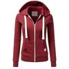 Dames Slim Sweatshirt met Rits en Capuchon Effen Kleur Sportjas Lente Herfst Persoonlijkheid