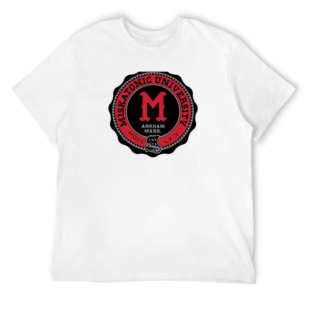 Miskatonic University Pin T-Shirt Shirts Graphic Tees Plus Size Tops T Shirt Men