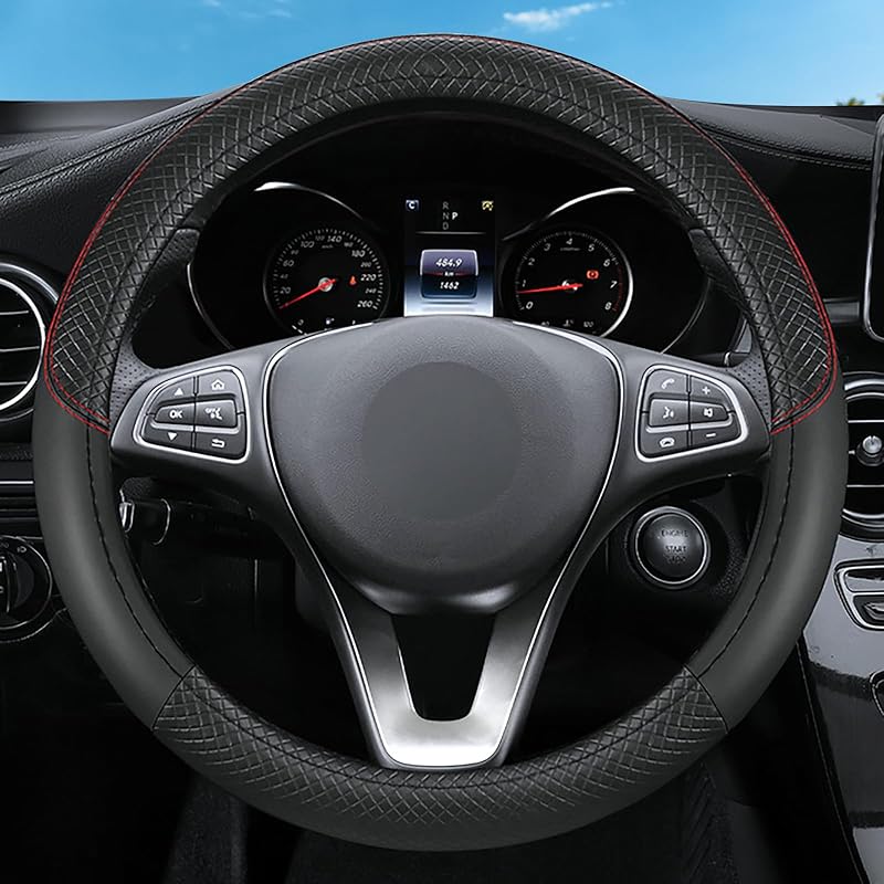 Wildflower Steering Wheel Cover, Flower Car Accessory For Diverse Cars, Steering Wheel Cover Non-Slip Breathable Fabric Absorbing Sweat Universal Car