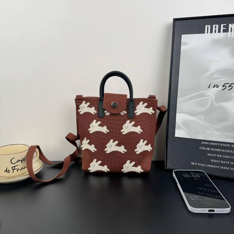 New knitted mobile phone bag, high-end handbag, women's messenger bag, adjustable versatile, convenient and large-capacity bag