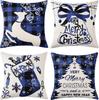 Living Room Christmas Decoration Pillowcase Nordic Style Christmas Tree Printed Cushion Festive Atmosphere Household Supplies