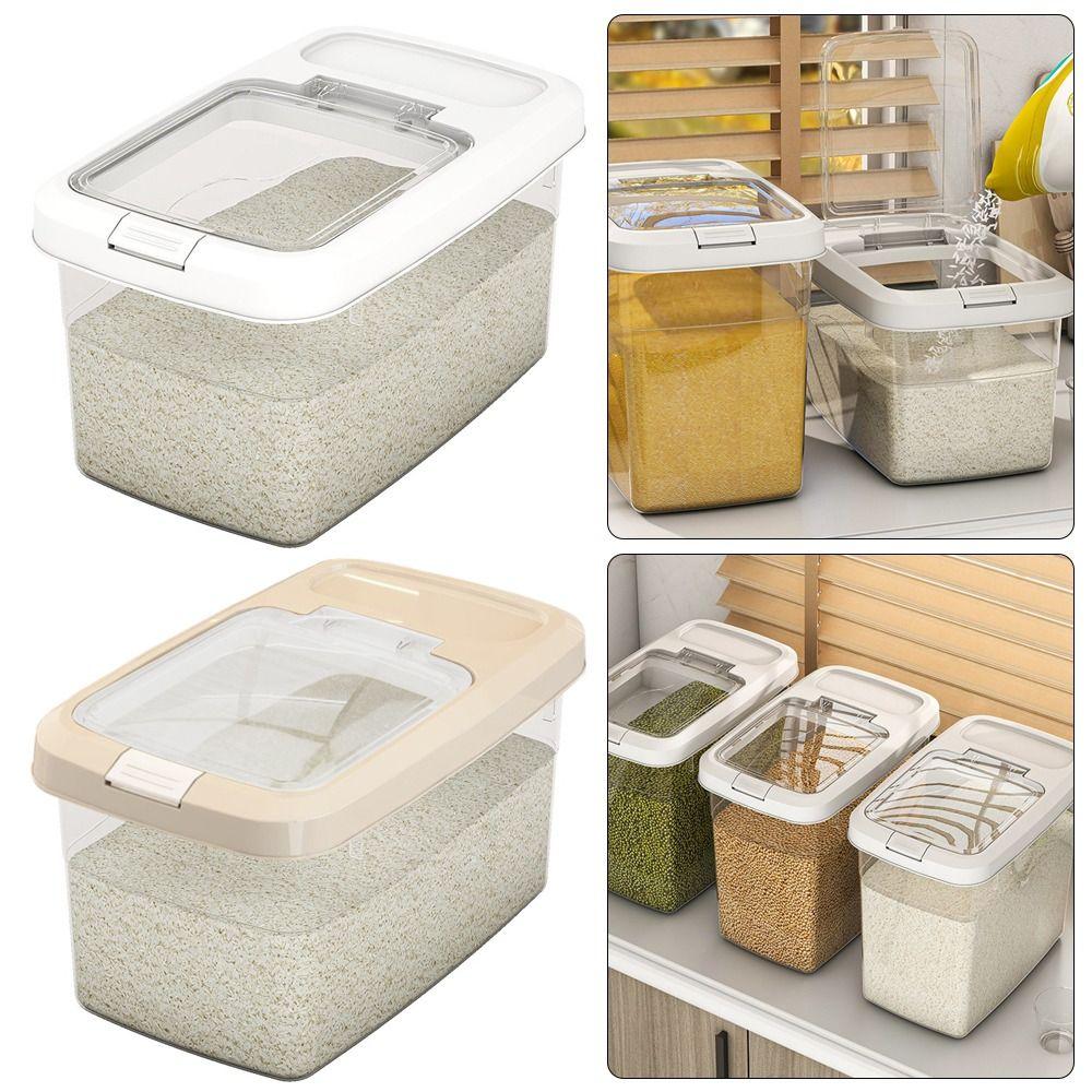 

Moisture-proof Rice Grain Storage Box Large Capacity Food Container Durable Rice Bucket transparent-12.5kg