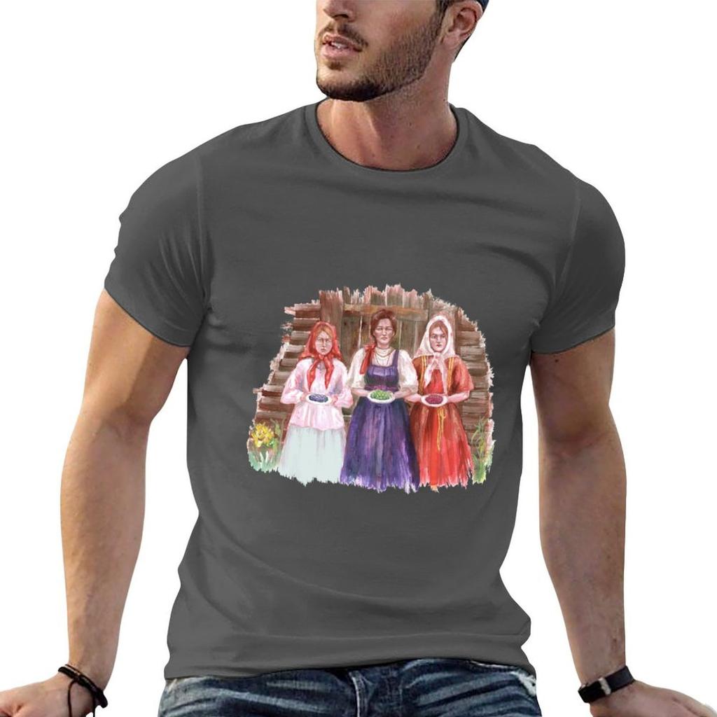 Slavic Peasant Girls Tshirt Standard Fit Solid Tee Shirt